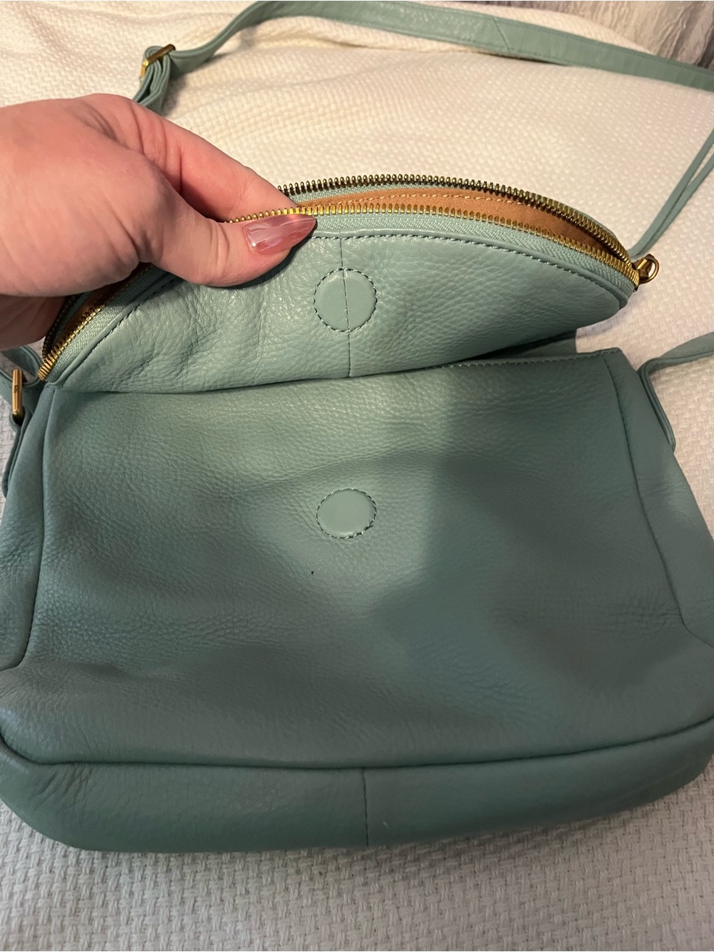 HOBO Sage Green Leather Crossbody Bag - Picture 2 of 7